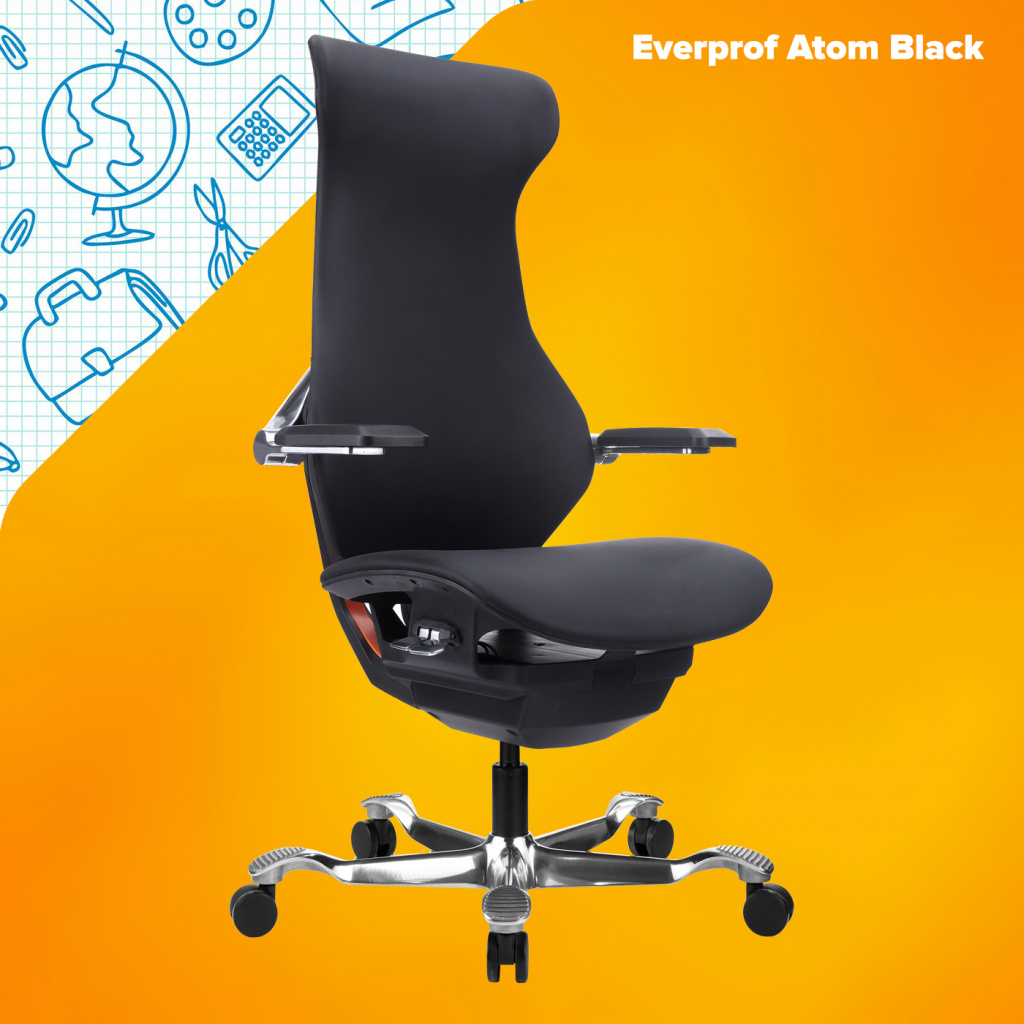 Эргономичное кресло Atom Black Экокожа Черный Эргономичное кресло Atom Black Экокожа Черный